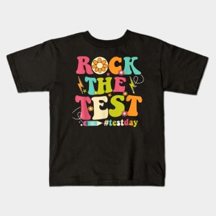 Rock The Test Testing Day Groovy Motivational Kids T-Shirt